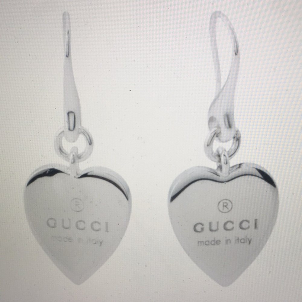 AUTHENTIC GUCCI TRADEMARK HEART EARRINGS (NWT) - Picture 6 of 8